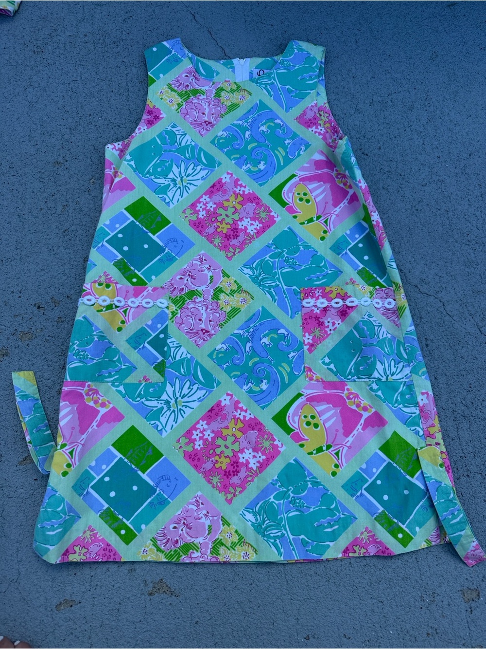 Lilly Pulitzer Girls' Patchwork Sundress - Pink, Aqua, Lime